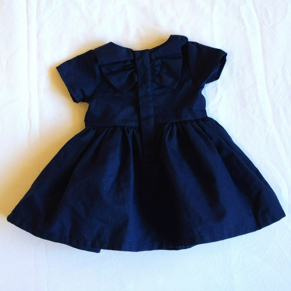 carter's navy blue shimmer holiday party dress 3 months baby girl - Picture 6 of 9